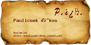 Paulicsek Ákos névjegykártya